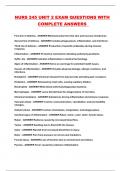 NURS 245 UNIT 2 EXAM QUESTIONS WITH COMPLETE ANSWERS 