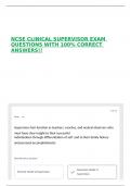 NCSE CLINICAL SUPERVISOR EXAM QUESTIONS WITH 100&percnt; CORRECT ANSWERS&excl;&excl;