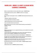 NURS 245 - WEEK 12 &lpar;UNIT 4&rpar; EXAM WITH CORRECT ANSWERS 