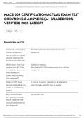 MACS 609 CERTIFICATION ACTUAL EXAM TEST QUESTIONS & ANSWERS &lpar;A&plus; GRADED 100&percnt; VERIFIED&rpar; 2025 LATEST&excl;&excl;