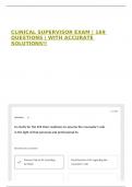 CLINICAL SUPERVISOR EXAM &vert; 169 QUESTIONS &vert; WITH ACCURATE SOLUTIONS&excl;&excl;