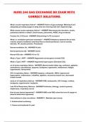 NURS 244 GAS EXCHANGE BD EXAM WITH CORRECT SOLUTIONS 