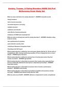 Anxiety&comma; Trauma&comma; & Eating Disorders NURS 244 Prof McSweeney Exam Study Set 
