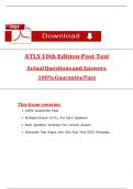 ATLS 10th Edition Post Test Actual Questions with Verified Answers &lpar;2025 &sol; 2026&rpar;&comma; 100&percnt; Guaranteed Score Pass &vert;&vert;Complete A&plus; Guide