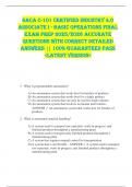 SACA C-101 Certified Industry 4&period;0  Associate I - Basic Operations FINAL  EXAM PREP 2025&sol;2026 ACCURATE  QUESTIONS WITH CORRECT DETAILED  ANSWERS &vert;&vert; 100&percnt; GUARANTEED PASS  <LATEST VERSION> 