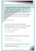 Google Search Ads Questions with  100&percnt; Correct Answers &vert; for Specific  Exam Mail supergrades12&commat;gmail&period;com 