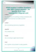 HSAN module 3 nutrition Questions  with 100&percnt; Correct Answers &vert; for  Specific Exam Mail  supergrades12&commat;gmail&period;com