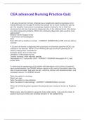 CEA advanced Nursing Practice Quiz Questions and Answers Best rated A&plus; Guaranteed Success Latest Update