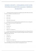  Nursing Concepts &ndash; Fundamental Study Guide with Practice Questions &lpar;2024&sol;2025&rpar; &vert; Verified & NCLEX-Style