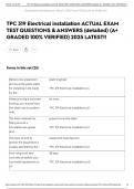 TPC 319 Electrical installation ACTUAL EXAM TEST QUESTIONS & ANSWERS &lpar;detailed&rpar; &lpar;A&plus; GRADED 100&percnt; VERIFIED&rpar; 2025 LATEST&excl;&excl;