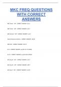 MKC FREQ QUESTIONS WITH CORRECT ANSWERS