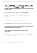 Bio 1104 Exam 2 Questions with Correct Answers 2025