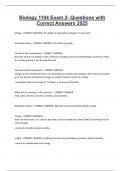 Biology 1104 Exam 2- Questions with Correct Answers 2025