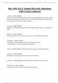 Bio 1104 Test 2 Animal Diversity Questions with Correct Answers