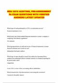 WGU D215 AUDITING&comma; PRE-ASSESSMENT PA EXAM QUESTIONS WITH VERIFIED ANSWERS LATEST UPDATED