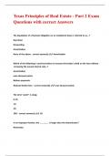 Texas Principles of Real Estate - Part 2 Exam Questions with correct Answers 