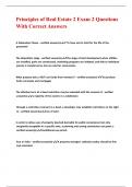 Principles of Real Estate 2 Exam 2 Questions With Correct Answers