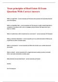 Texas principles of Real Estate II Exam Questions With Correct Answers 