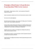 Principles of Real Estate 2 &lpar;Exam Review&rpar; Exam Questions With Correct Answers &comma;