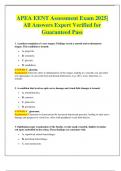APEA EENT Assessment Exam 2025&vert; All Answers Expert Verified for Guaranteed Pass