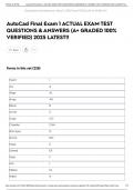 AutoCad Final Exam 1 ACTUAL EXAM TEST QUESTIONS & ANSWERS &lpar;A&plus; GRADED 100&percnt; VERIFIED&rpar; 2025 LATEST&excl;&excl;