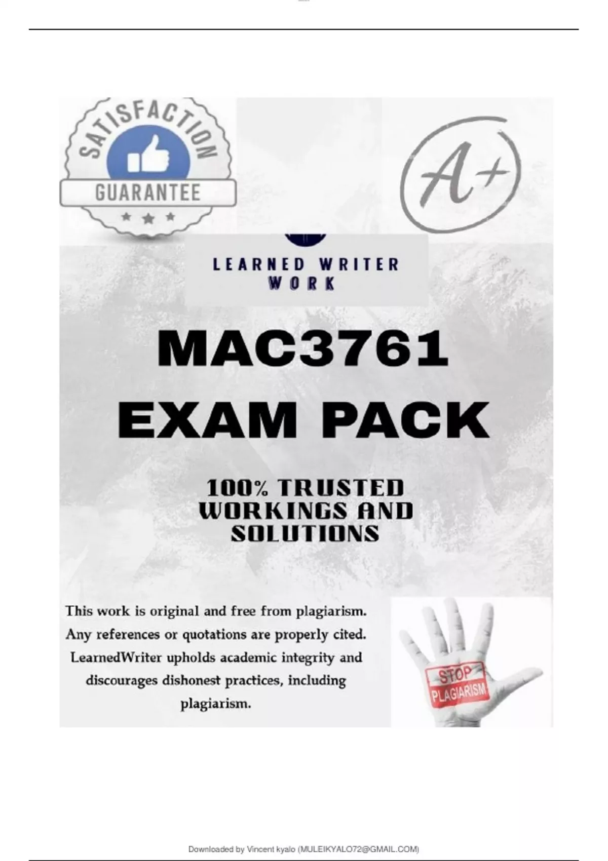 MAC3761 LATEST EXAM PACK 2025 {QUESTIONS AND ANSWERS } - Management ...