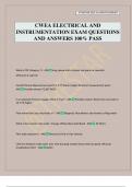 CWEA ELECTRICAL AND INSTRUMENTATION EXAM QUESTIONS AND ANSWERS 100&percnt; PASS