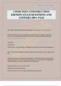 CWMS TEST &lpar;CONSTRUCTION EDITION&rpar; EXAM QUESTIONS AND ANSWERS 100&percnt; PASS