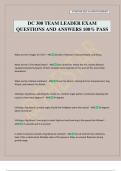 DC 308 TEAM LEADER EXAM QUESTIONS AND ANSWERS 100&percnt; PASS