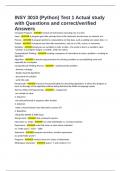 INSY 3010 &lpar;Python&rpar; Test 1 Actual study with Questions and correct&sol;verified Answers