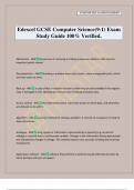 Edexcel GCSE Computer Science&lpar;9-1&rpar; Exam Study Guide 100&percnt; Verified