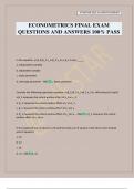 ECONOMETRICS FINAL EXAM QUESTIONS AND ANSWERS 100&percnt; PASS