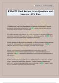 Edf 6225 Final Review Exam Questions and Answers 100&percnt; Pass