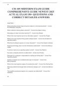 CIS 105 MIDTERM EXAM GUIDE COMPREHENSIVE GUIDE NEWEST 2025 ACTUAL EXAM 150&plus; QUESTIONS AND CORRECT DETAILED ANSWERS