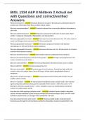 BIOL 1334 A&P II Midterm 2 Actual set with Questions and correct&sol;verified Answers