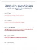 MINNESOTA STATE INSURANCE LICENSING 2025 EDITION&vert;ACTUAL 400 QUESTIONS AND CORRECT VERIFIED ANSWERS&vert;NEW UPDATE &vert;ALREADY GRADED A&plus;