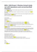 BIOL 1334 Exam 1 Review Actual study set with Questions and correct&sol;verified Answers