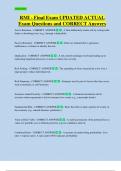 RMI - Final Exam UPDATED ACTUAL   Exam Questions and CORRECT Answers