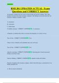 RMI 201 UPDATED ACTUAL  Exam  Questions and CORRECT Answers 