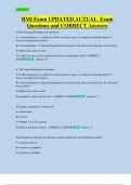 RMI Exam UPDATED ACTUAL  Exam  Questions and CORRECT Answers