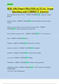 RTE 1503 Final UPDATED ACTUAL  Exam  Questions and CORRECT Answers