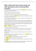 BIOL 1334 week two Actual study set with Questions and correct&sol;verified Answers