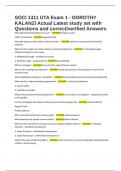 SOCI 1311 UTA Exam 1 - DOROTHY KALANZI Actual Latest study set with Questions and correct&sol;verified Answers