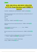 RTE 1503 FINAL REVIEW UPDATED  ACTUAL Exam Questions and CORRECT  Answers