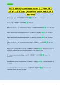 RTE 1503 Procedures exam 2 UPDATED  ACTUAL Exam Questions and CORRECT  Answers