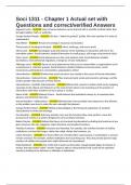 Soci 1311 - Chapter 1 Actual set with Questions and correct&sol;verified Answers