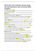 SOCI 1311 Test 1 Review Actual study set with Questions and correct&sol;verified Answers