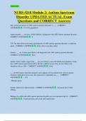 NURS 5210 Module 2&colon; Autism Spectrum  Disorder UPDATED ACTUAL Exam  Questions and CORRECT Answers