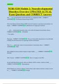 NURS 5210 Module 2&colon; Neurodevelopmental  Disorders Overview UPDATED ACTUAL  Exam Questions and CORRECT Answers 