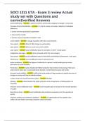 SOCI 1311 UTA - Exam 3 review Actual study set with Questions and correct&sol;verified Answers